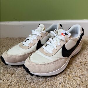 Nike Retro Runner Sneakers in White, Beige and Black
